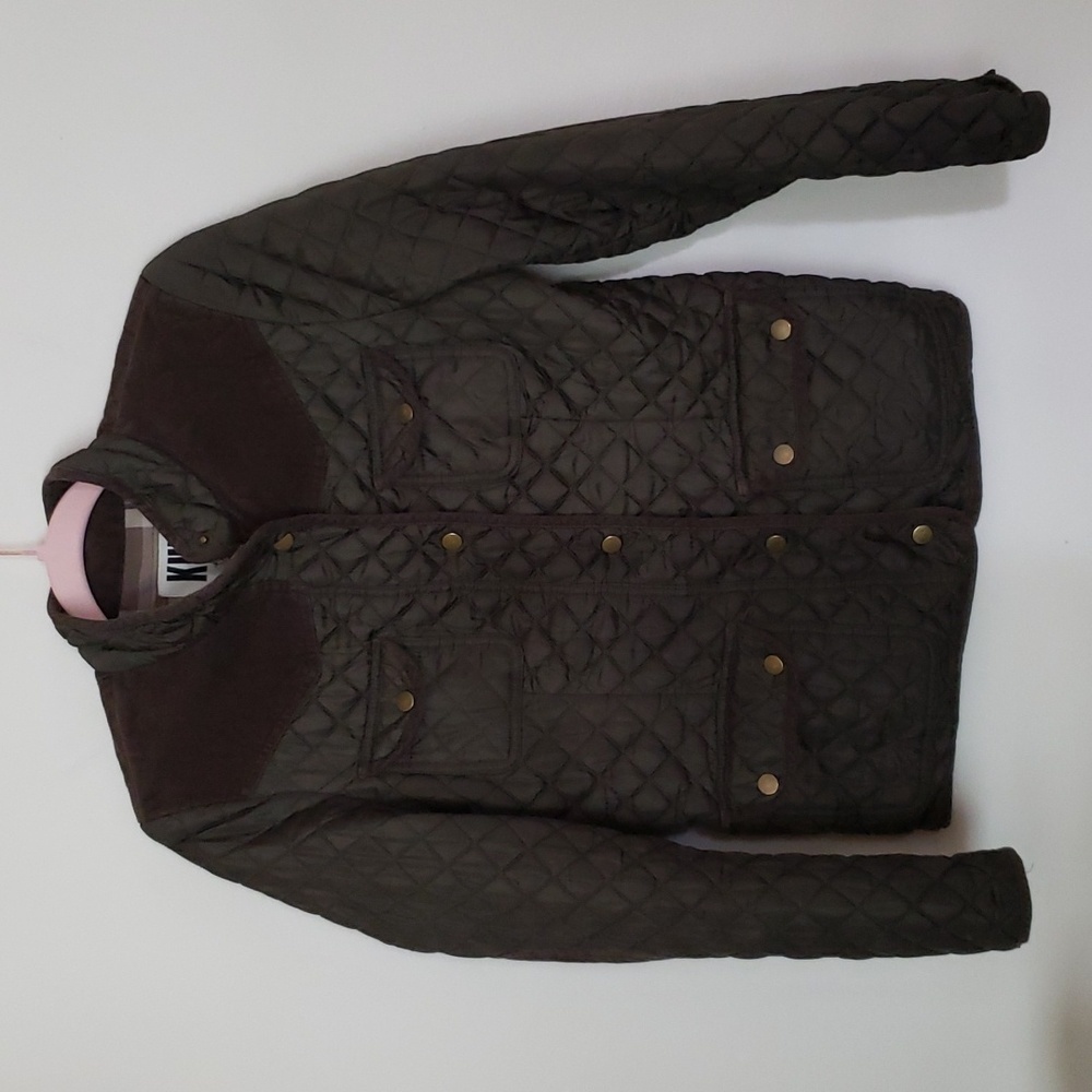 Kut from the Kloth olive green lightweight quilted puffer jacket, women's small